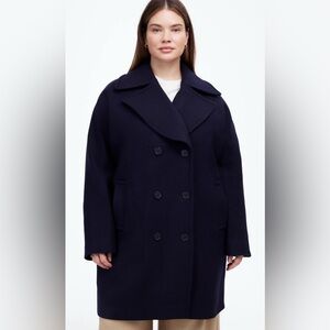 Madewell Oversized Collar Dark Blue Peacoat